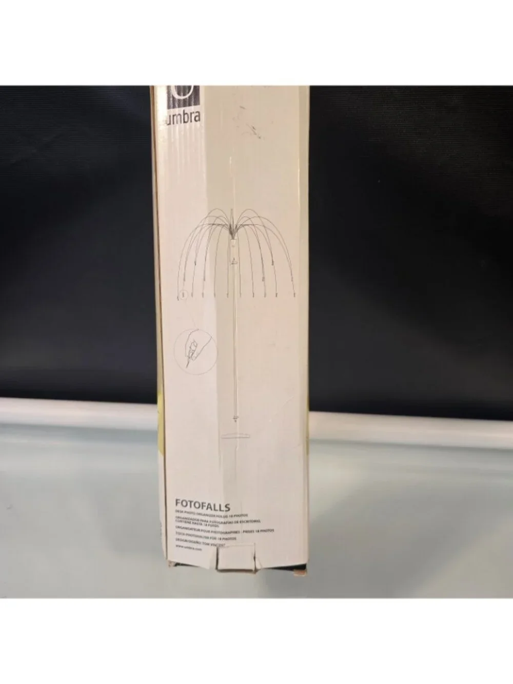 Umbra Fotofalls Desktop 18 Photo Display Nickel New Box Shows Storage Wear